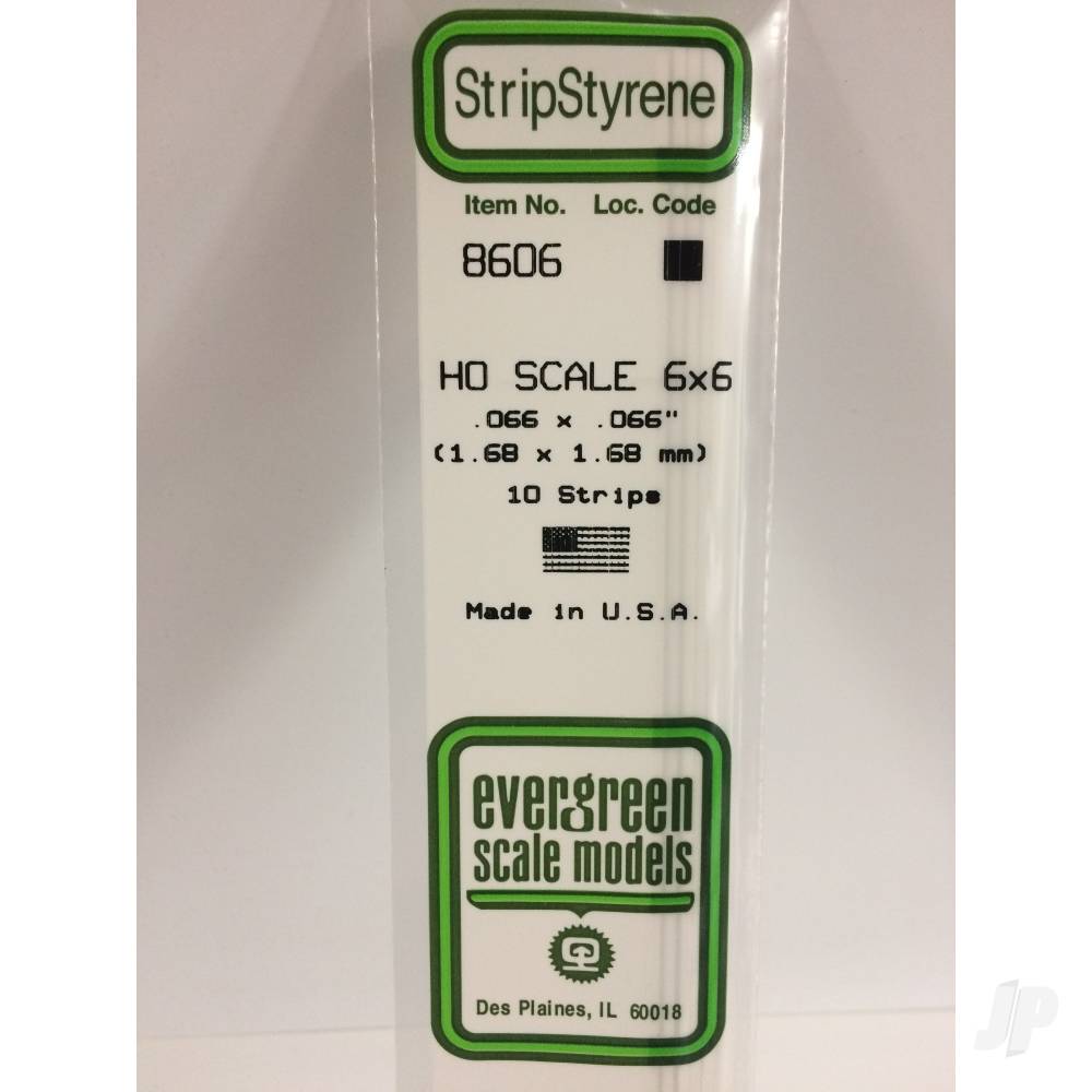 14in (35cm) HO-Scale Strip .066x.066in (6x6) (10 per pack)-2