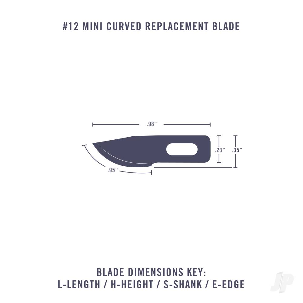 #12 Mini Curved Blade, Shank 0.25" (0.58 cm) (5 pcs) (Carded)-4