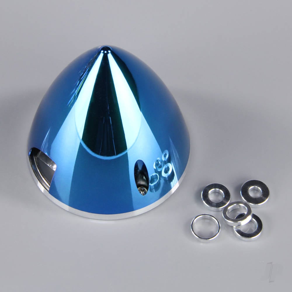 51mm Chrome Blue Spinner (with Aluminium Back Plate)