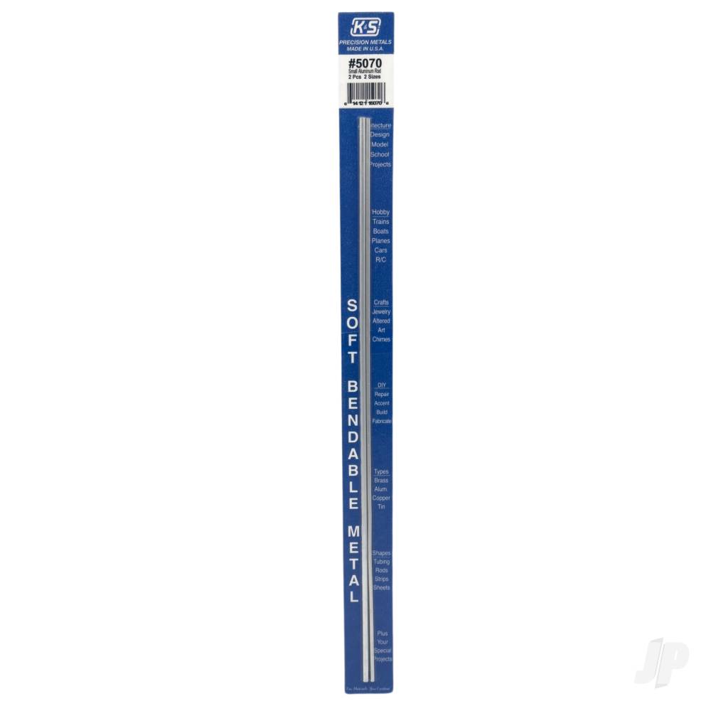 3/32, 1/8 Soft Bendable Solid Aluminium Rod (12in long) (2 pcs)-3
