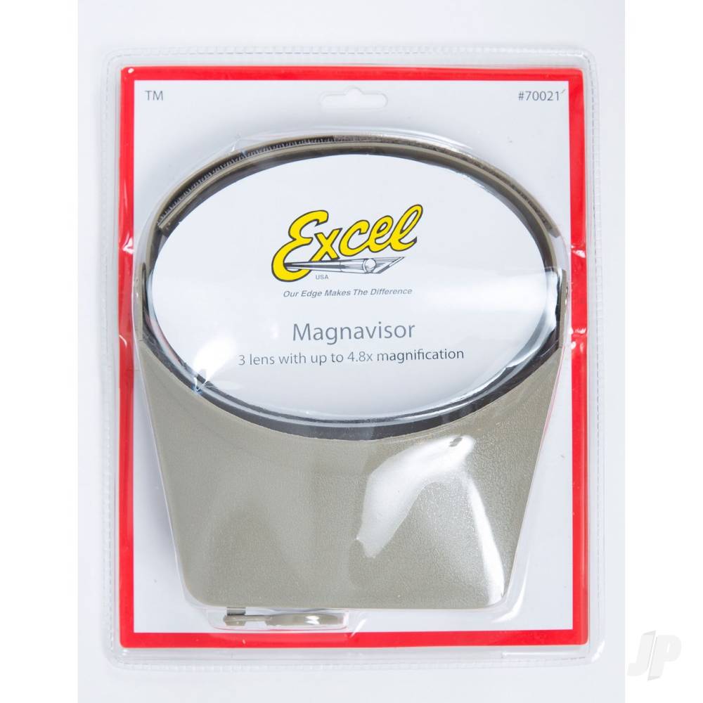 Excel Blades MagniVisor Deluxe Head-Worn Magnifier with 4 Different Lenses , Grey (Boxed)-2