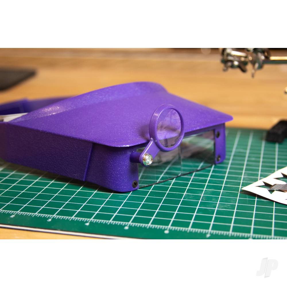 Excel Blades MagniVisor Deluxe Head-Worn Magnifier with 4 Different Lenses, Purple (Boxed)-4