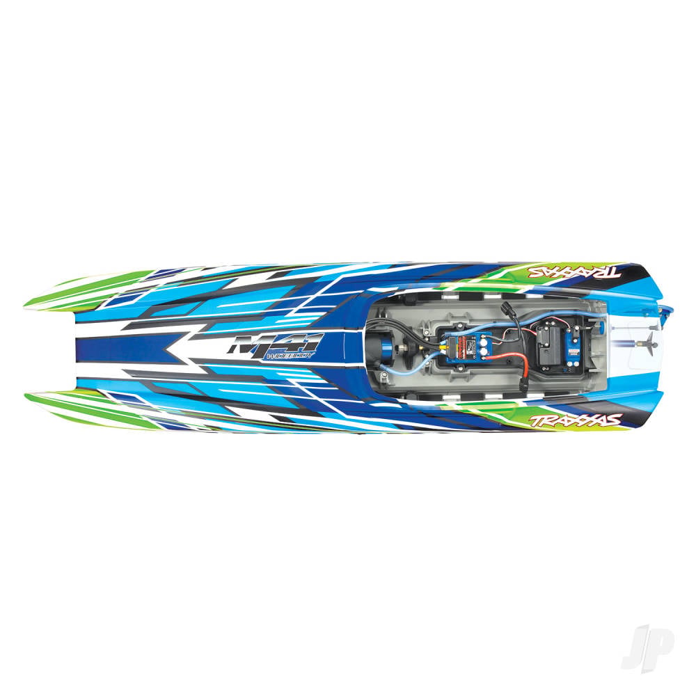 GreenX DCB M41 Widebody 1:10 40in Brushless Electric Catamaran Race Boat (+ TQi 2-ch, TSM, VXL-6s Marine, Velineon 540XL)-9
