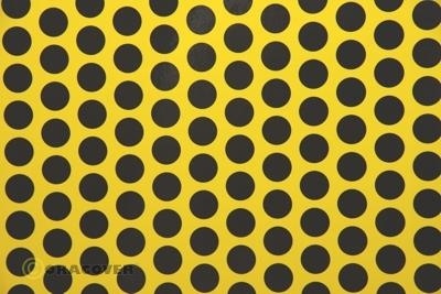 2m ORACOVER Fun-1 Polkadots, Fluorescent Yellow + Black (60cm width)