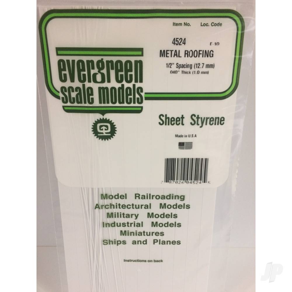 6x12in (15x30cm) Seam Roofing Sheet .040in (1.0mm) Thick 1/2in Groove Spacing (1 Sheet per pack)-2