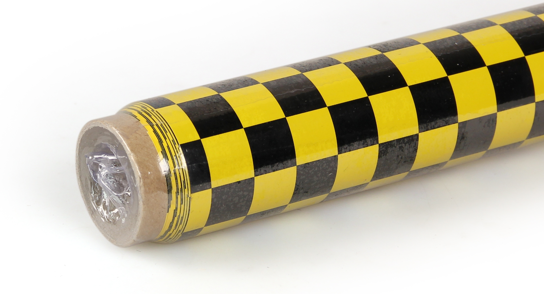 2m ORACOVER Fun-4 Small Chequered, Cadmium Yellow + Black (60cm width)