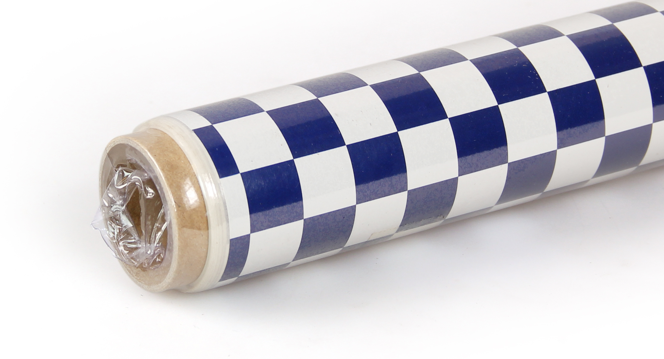 2m ORACOVER Fun-4 Small Chequered, White + Dark Blue (60cm width)