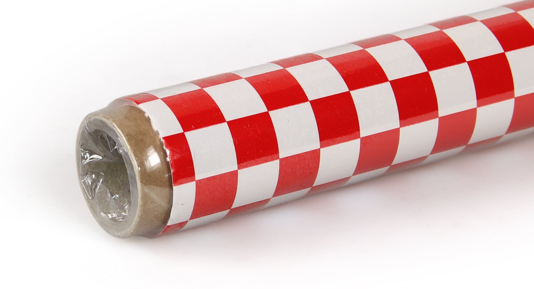 2m ORACOVER Fun-4 Small Chequered, White + Red (60cm width)