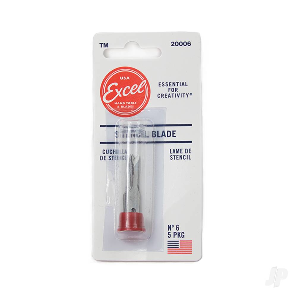 #6 Micro Stencil Blade, Shank 0.25" (0.58 cm) (5 pcs) (Carded)-6