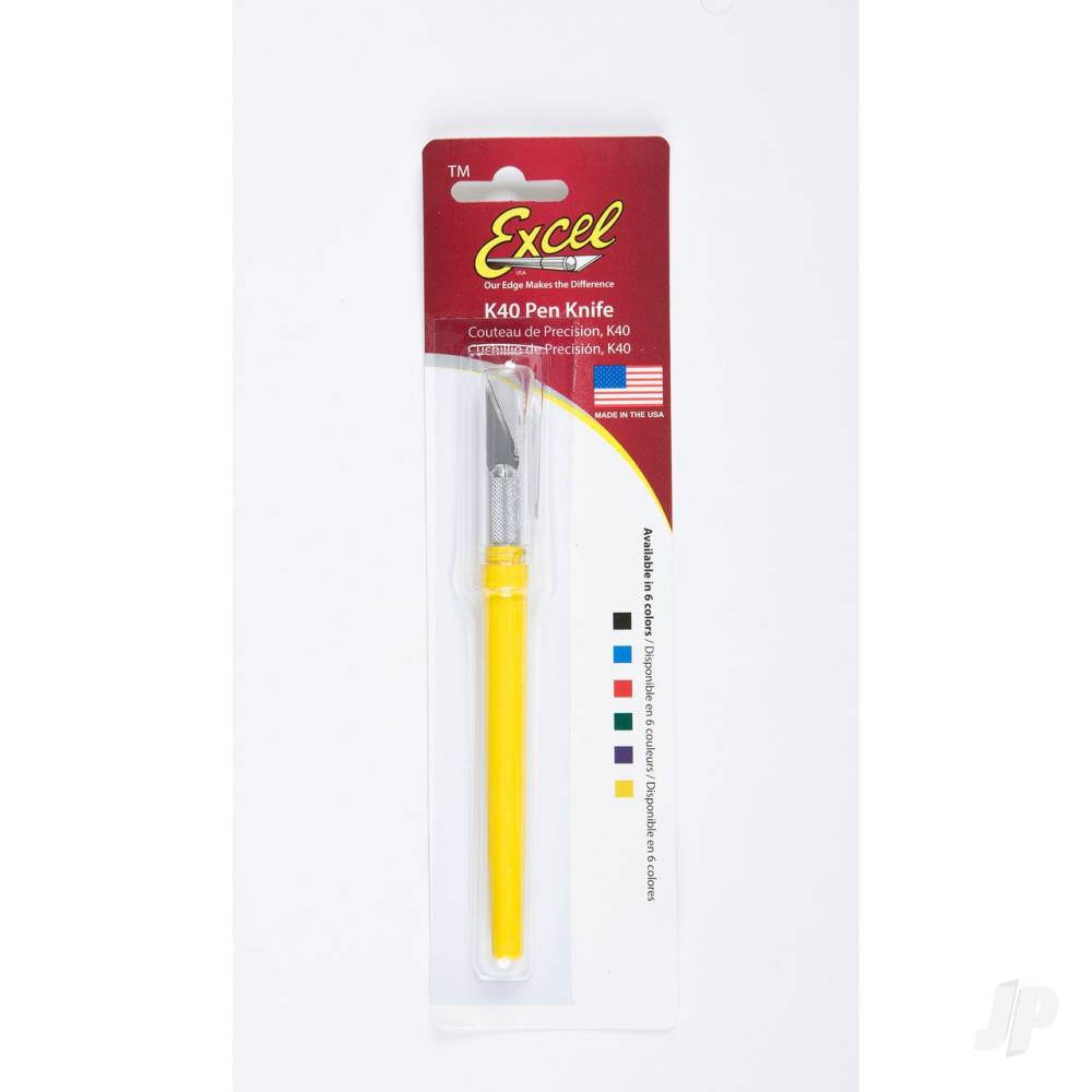 K40 Pocket Clip-on Knife with Twist-off Cap, Yellow (Carded)-3