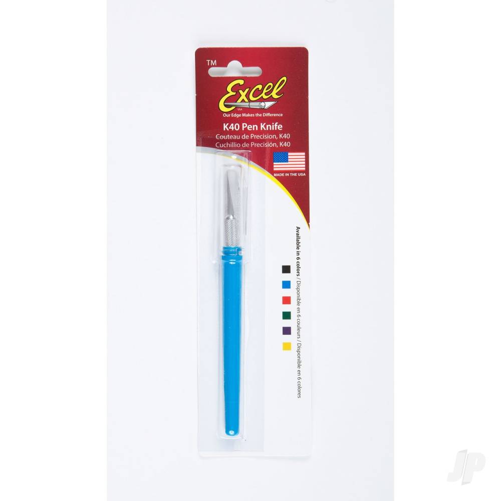 K40 Pocket Clip-on Knife with Twist-off Cap, Blue (Carded)-3