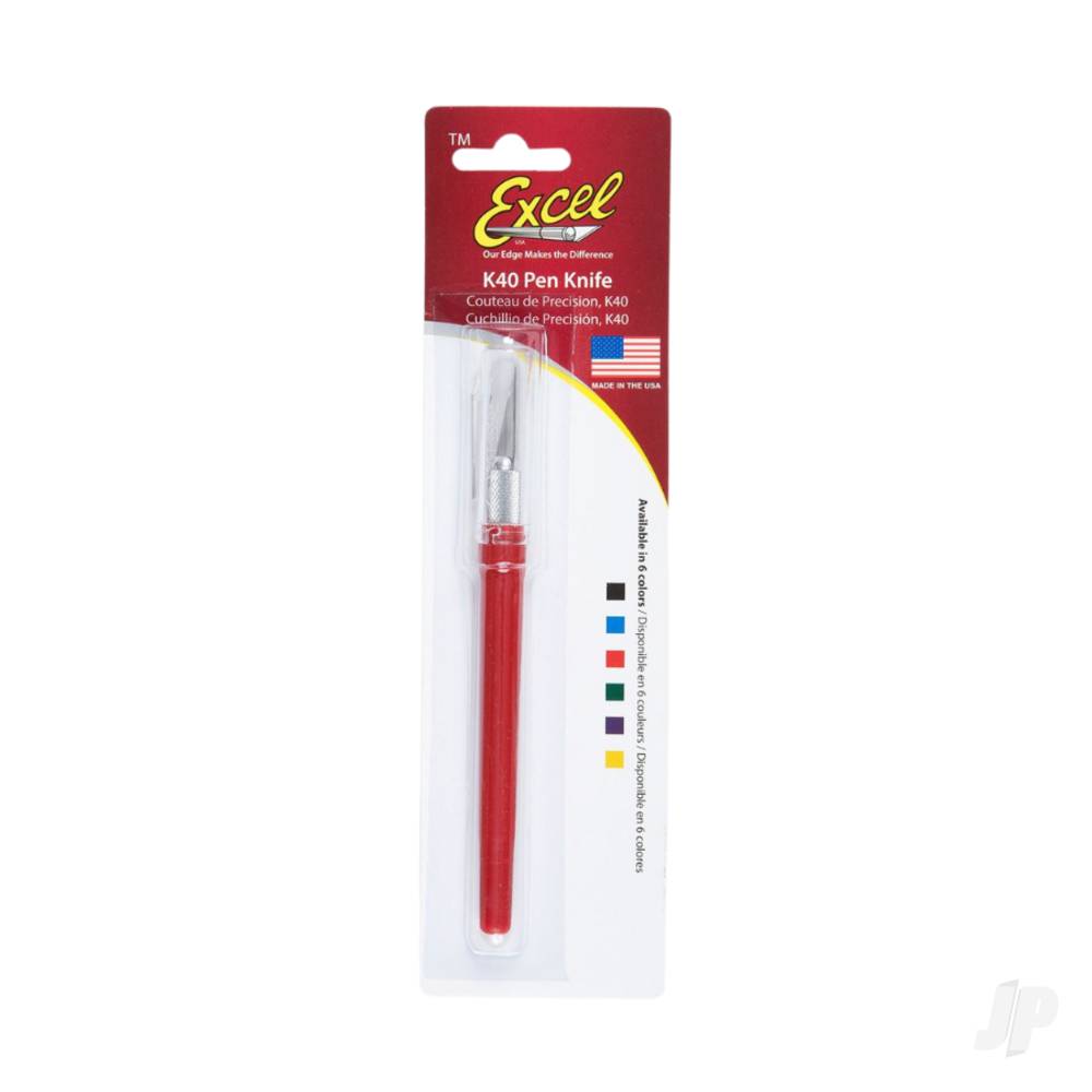 K40 Pocket Clip-on Knife with Twist-off Cap, Red (Carded)-4