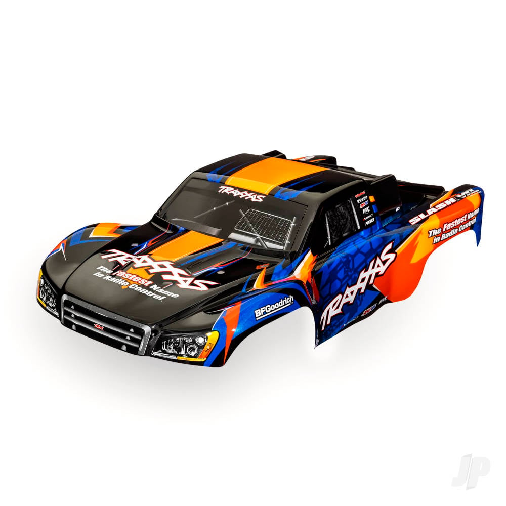 Body, Slash VXL 2WD (also fits Slash 4X4), orange & blue (painted, decals applied)