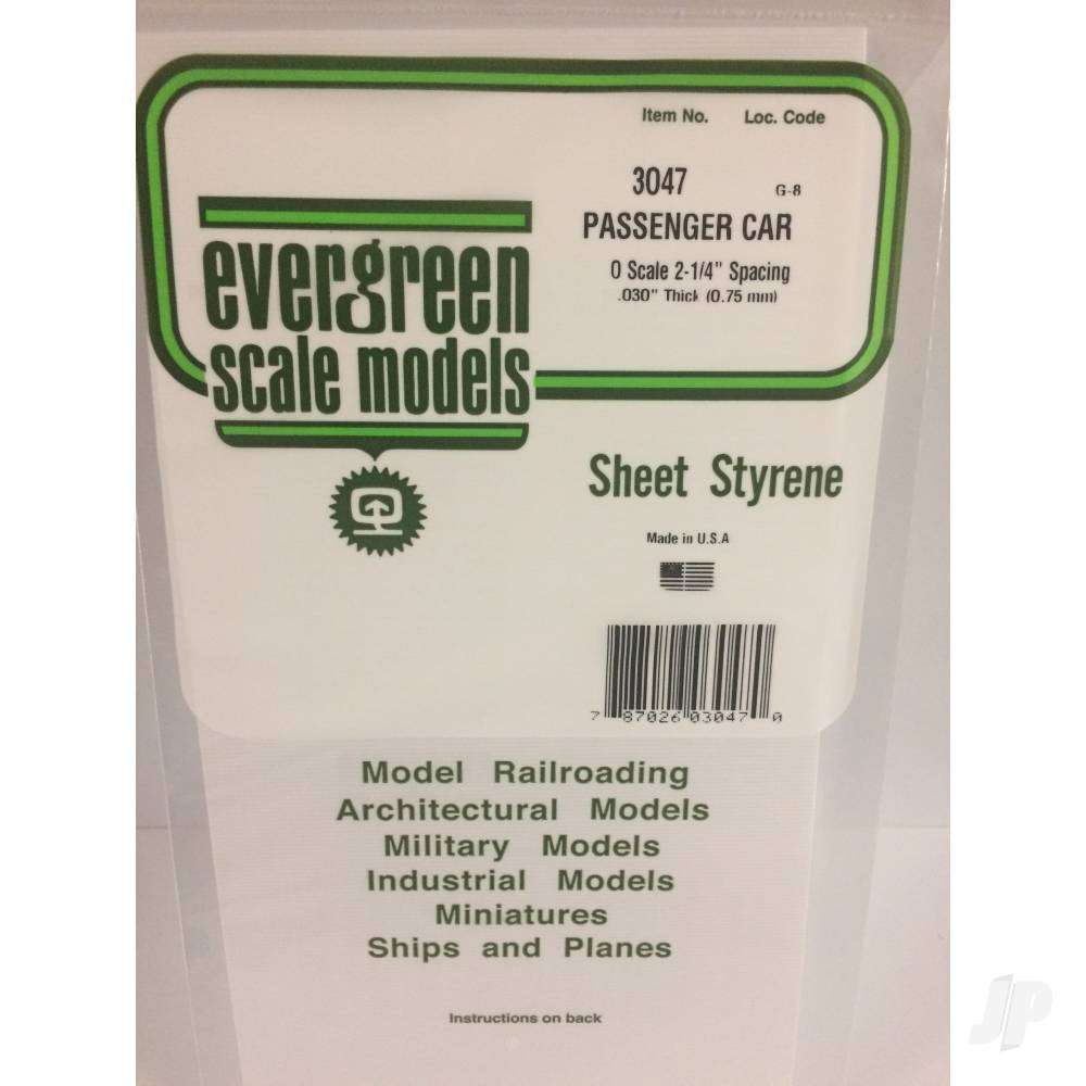 6x12in-15x30cm-o-scale-passenger-car-siding-sheet-030in-075mm-thick-047in-spacing-1-sheet-per-pack