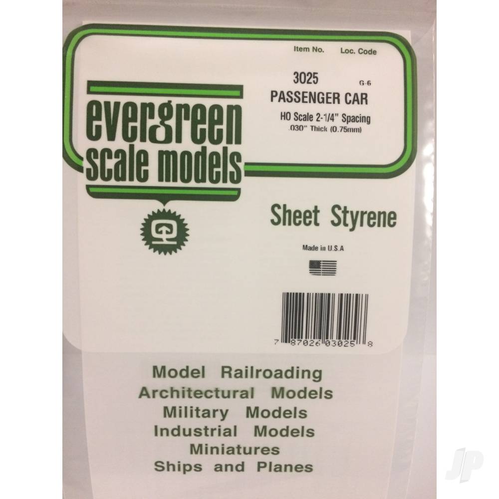 6x12in-15x30cm-ho-scale-passenger-car-siding-sheet-030in-075mm-thick-025in-spacing-1-sheet-per-pack