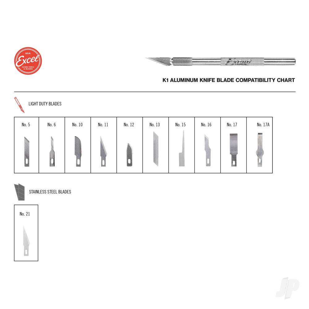 K1 Knife, Light Duty Round Aluminium with Safety Cap, 15x #11 Blades (Carded)-5