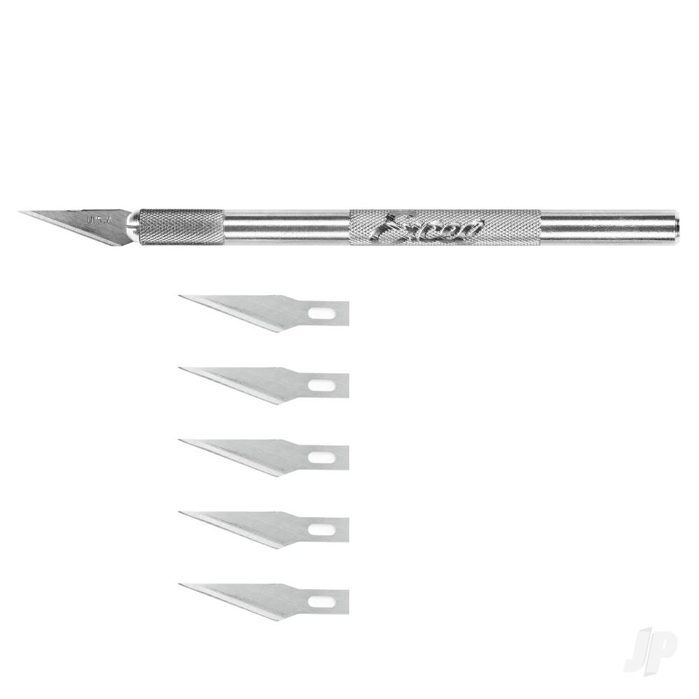 k1-knife-light-duty-round-aluminium-with-safety-cap-5x-11-blades-carded