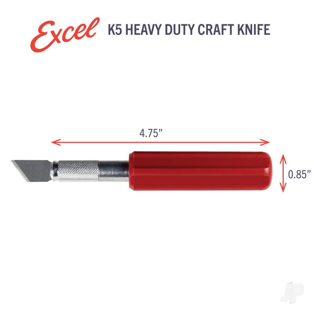 K5 Knife, Heavy Duty Red Plastic Handle with Safety Cap (Carded)-3