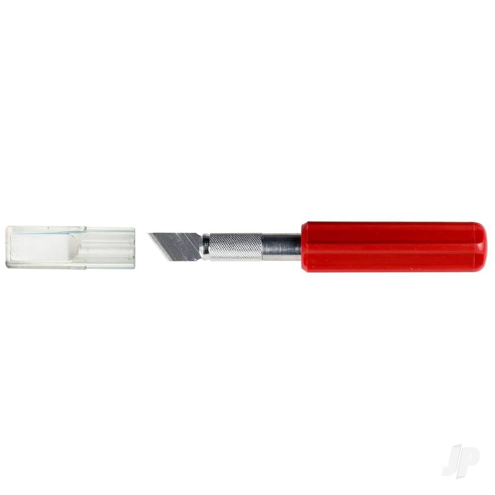 K5 Knife, Heavy Duty Red Plastic Handle with Safety Cap (Carded)-4