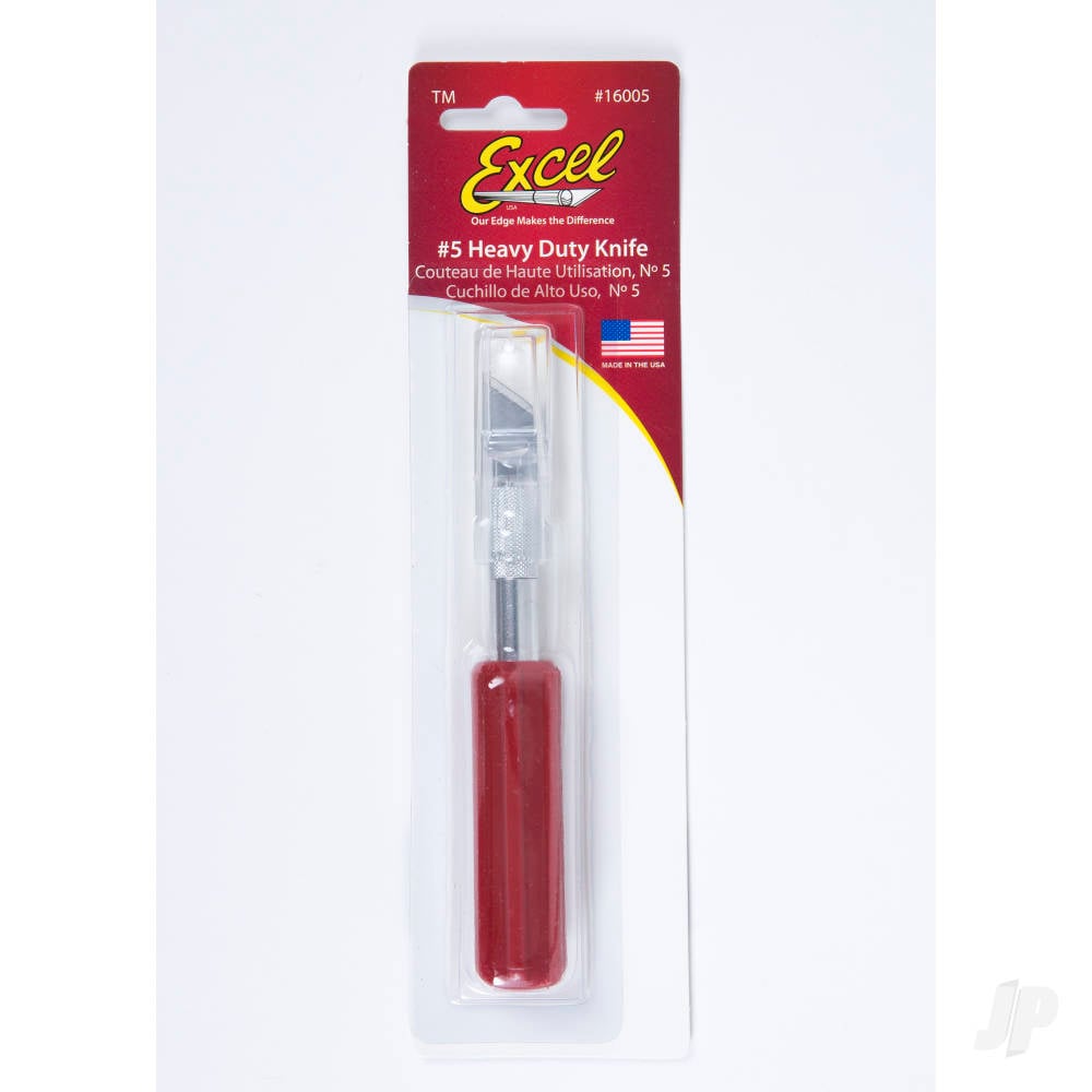 K5 Knife, Heavy Duty Red Plastic Handle with Safety Cap (Carded)-8