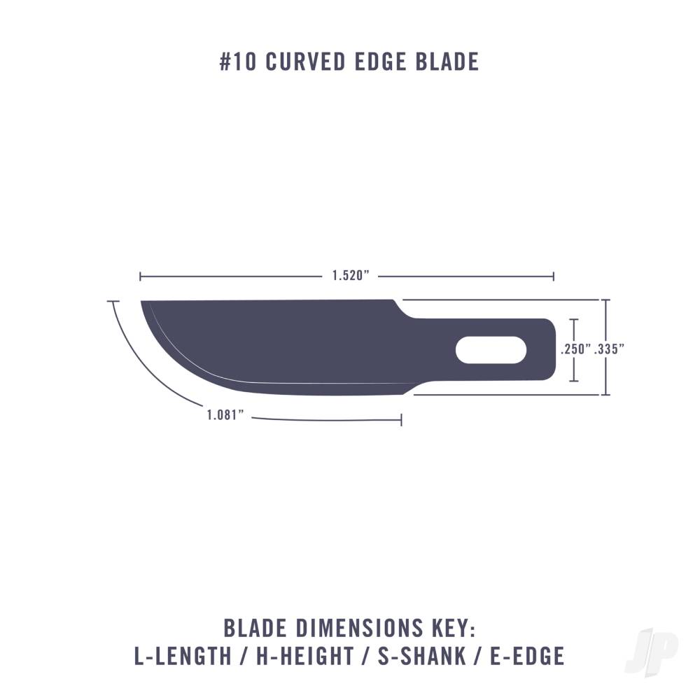 #10 Curved Edge Blade, Shank 0.25" (0.58 cm) (15 pcs) (Carded)-5