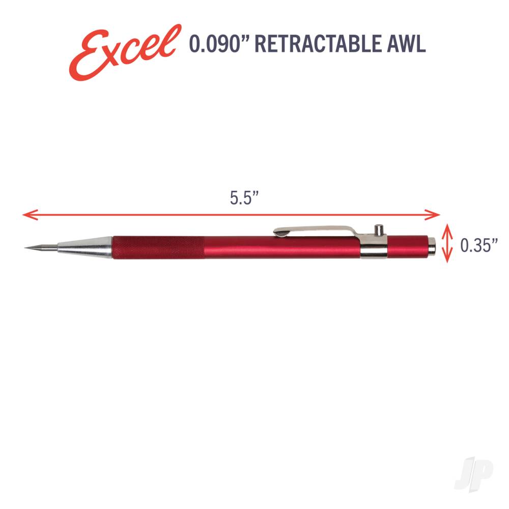 Retractable Air Release Awl, Red - 0.090in (Carded)-3