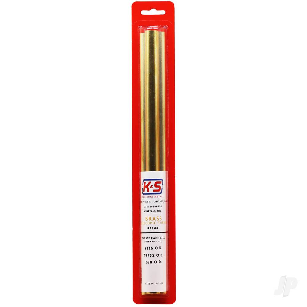 Brass Telescopic Tubing Assortment (Large) (12in long) (3 pcs)-3
