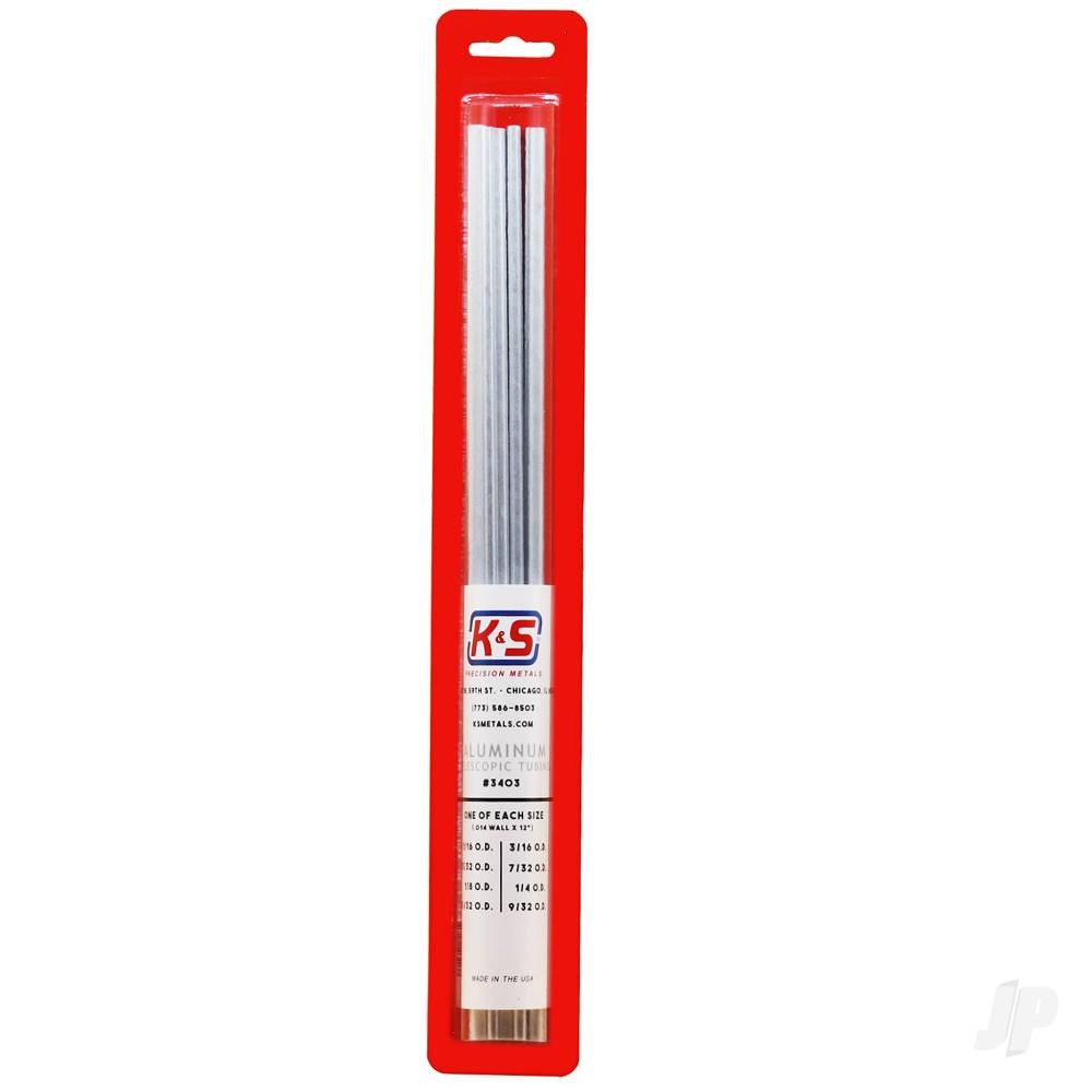 Aluminium Telescopic Tubing Assortment (12in long) (8 pcs)-3