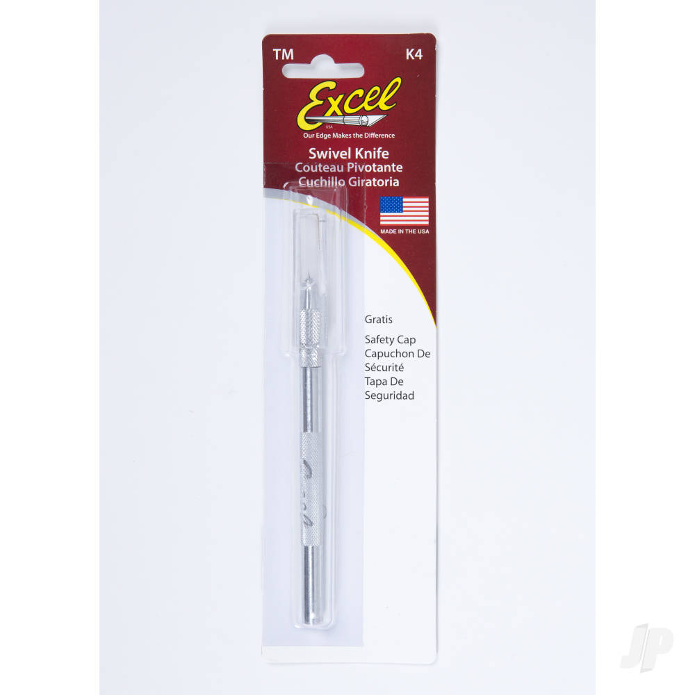 K4 Swivel Knife, 360deg Aluminium Body with Safety Cap (Carded)-10