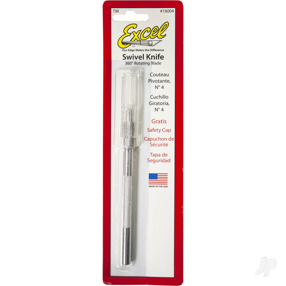 K4 Swivel Knife, 360deg Aluminium Body with Safety Cap (Carded)-11