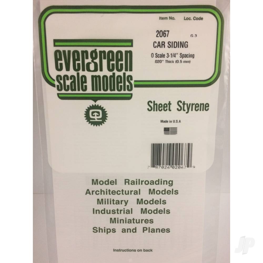 6x12in (15x30cm) O-Scale Car Siding Sheet .020in (0.50mm) Sheet (1 sheet per pack)-2