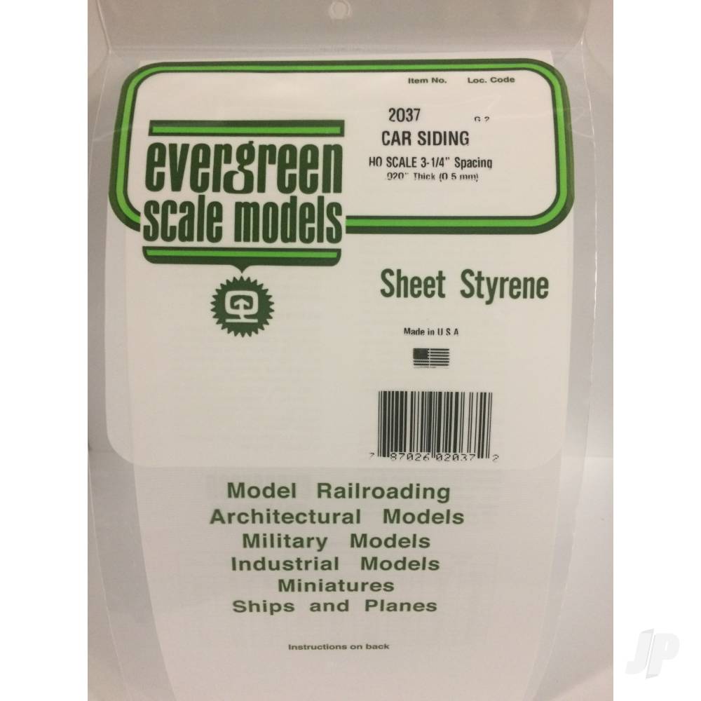 6x12in (15x30cm) HO-Scale Car Siding Sheet .020in (0.50mm) Sheet (1 sheet per pack)-2