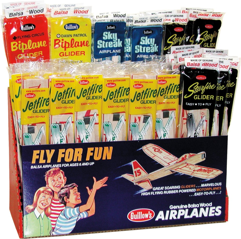 Balsa Planes 2-Tier 4-Assortment Combo Pack Display (84 pcs)