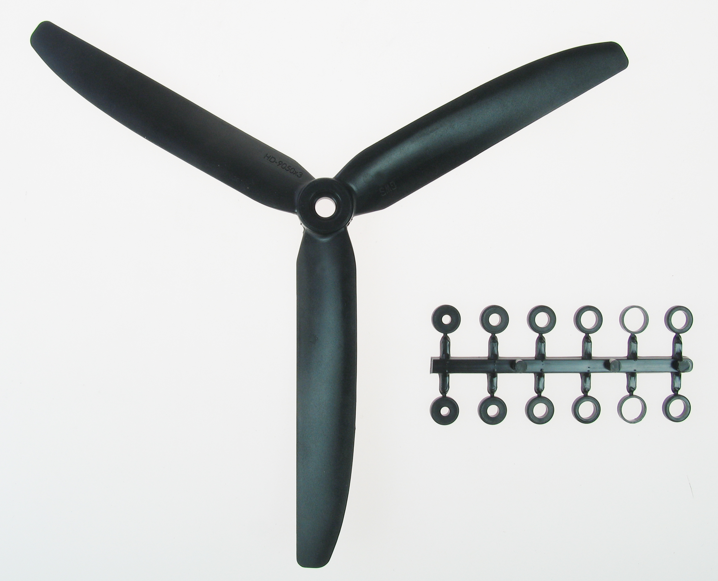 9x5 Slow Fly Propeller 3-Blade Black