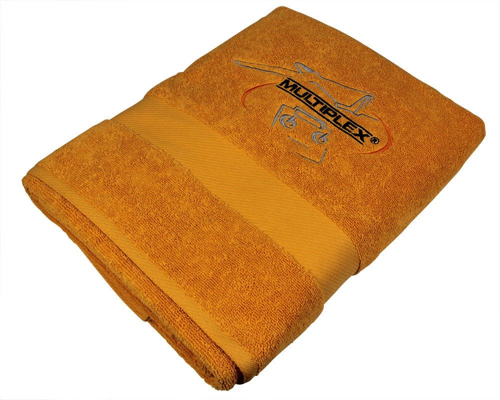 Bath towel orange with MPX Logo, 70 x 140 cm