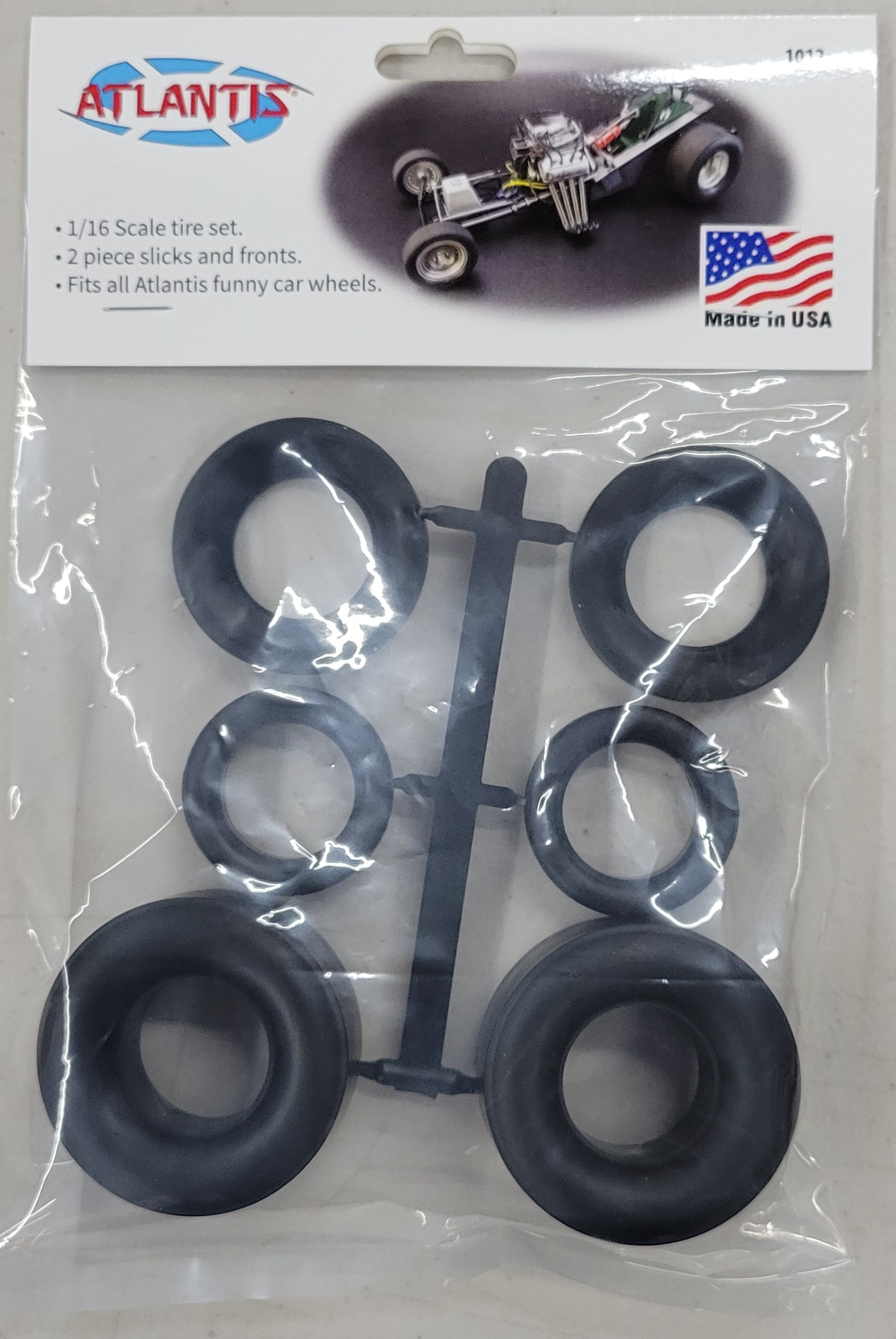 Funny Car Tire set bagged with punched header card-3