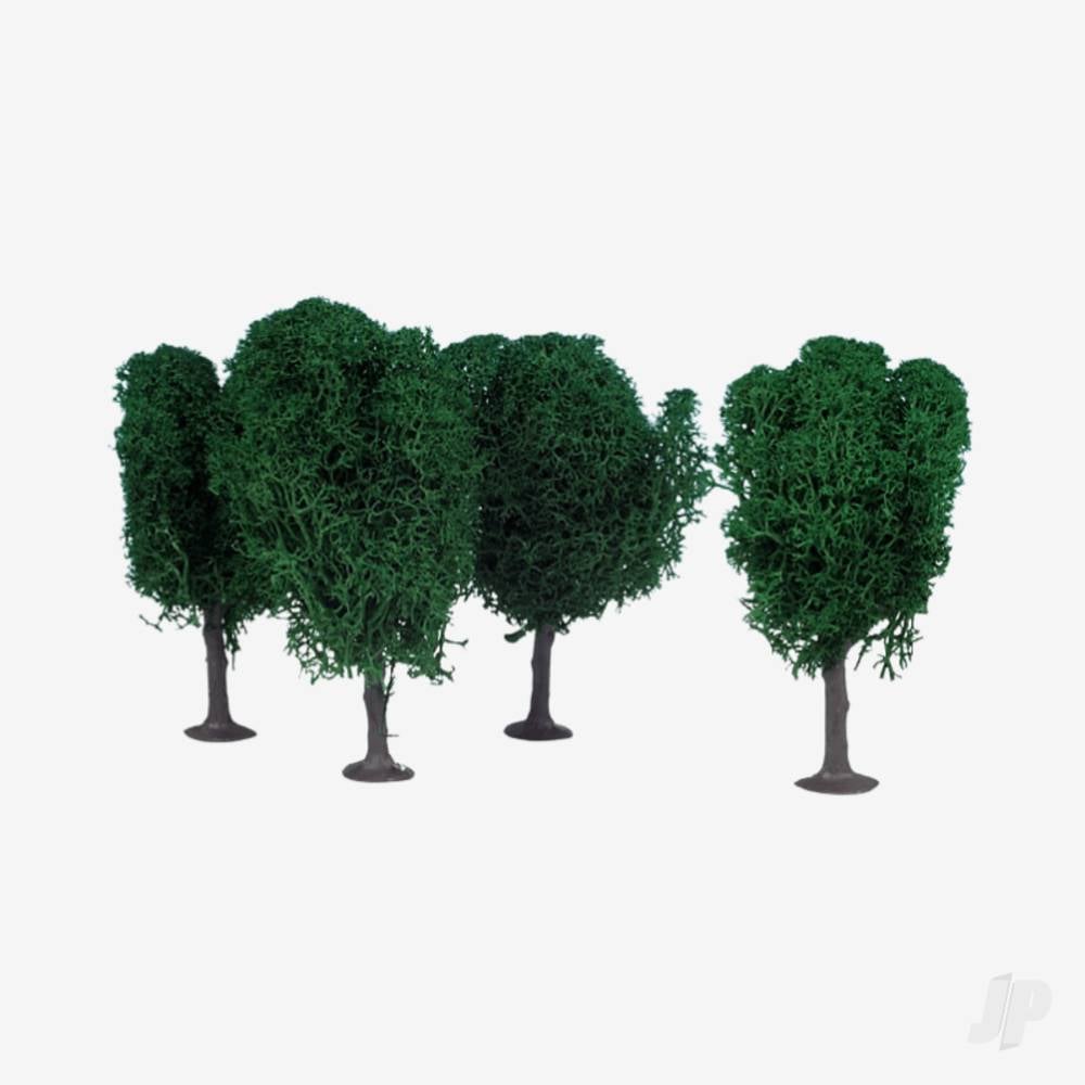 1010 3 Lichen Birch Trees 12cm (Dark Green)