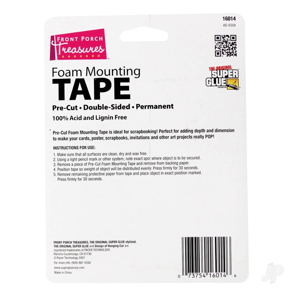 Foam Mounting Tape, Double-Sided, Pre-Cut (.75in x 10ft)-2