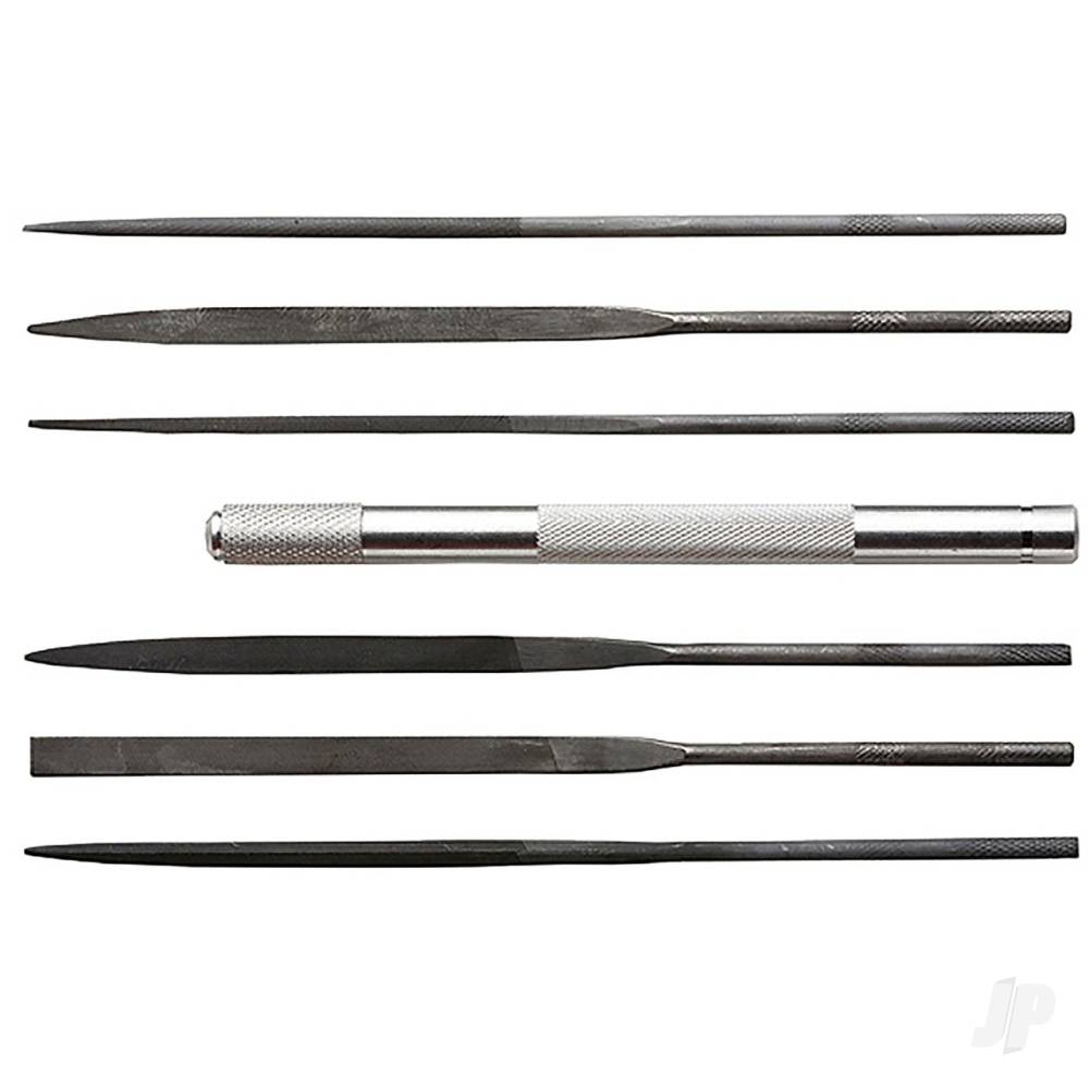 Assorted File Set with Handle, Cut #2 with Square, Round, Halfround, Equaling, Knife and Flat (6 pcs) (Carded)-6