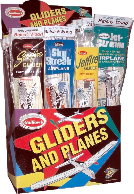 Balsa Gliders 1-Tier 4-Assortment Combo Pack Display (48 pcs)