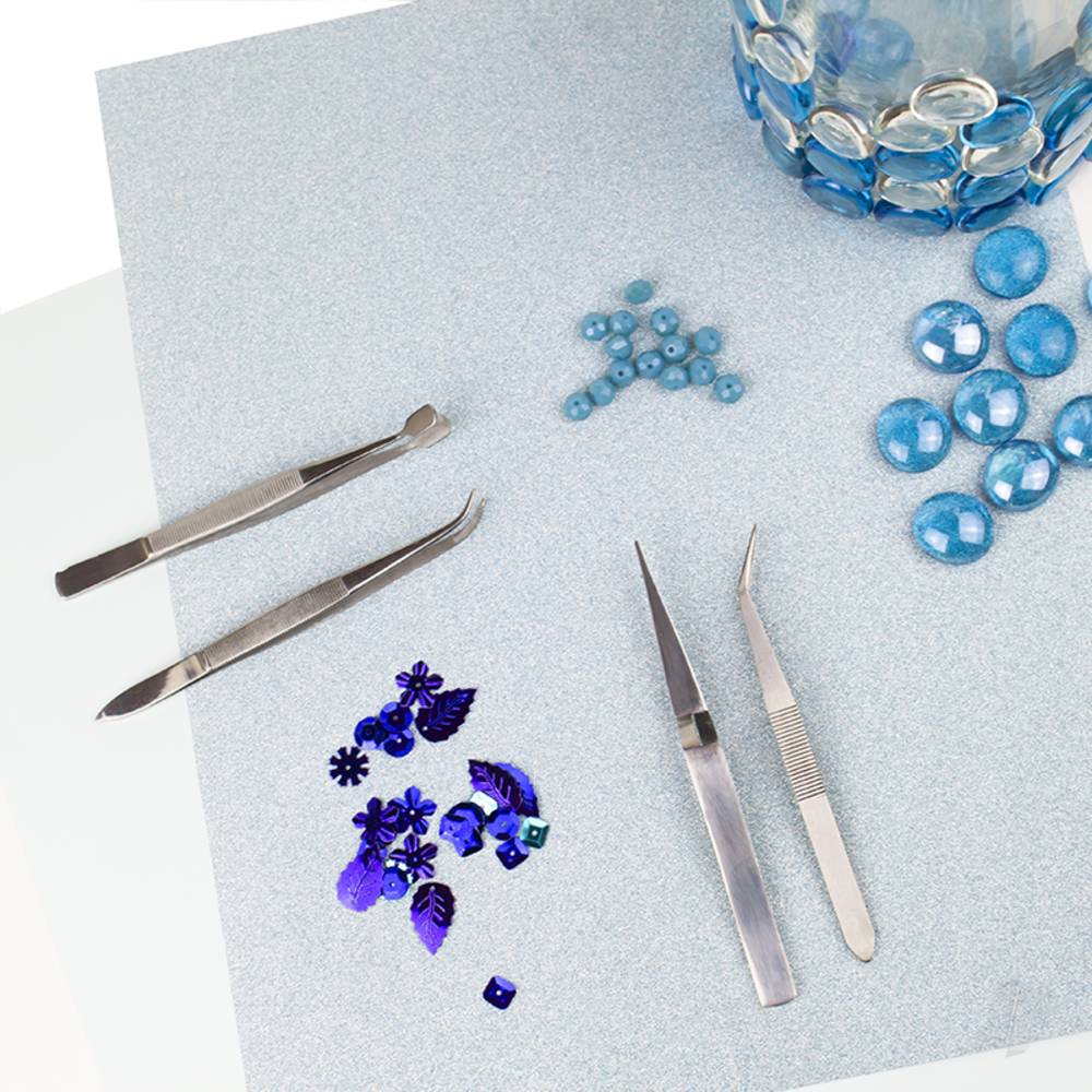4-Piece Stainless Steel Tweezer Set with Pointed, Self Closing, Stamp, Curved (4 pcs) (Pouch)-6