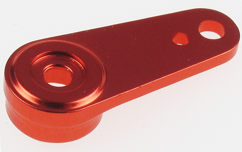 Aluminium CNC Servo Arm (Red) (Futaba/JR/Hitec)-2