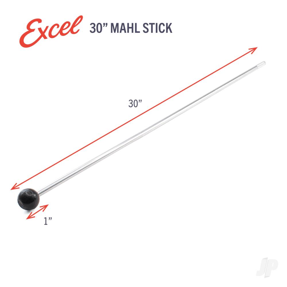 3/8x30in (76cm) Round Aluminium Mahl stick (Bagged)-3