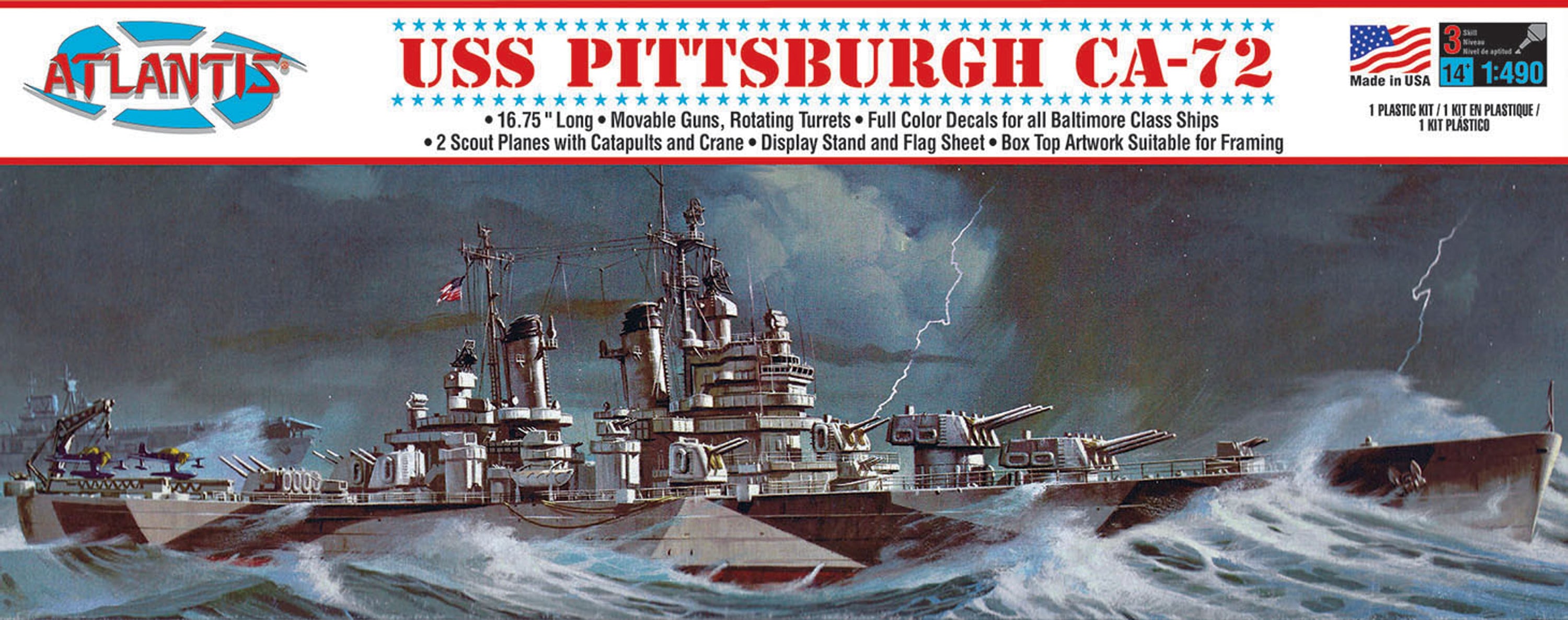 1:480 USS Pittsburgh CA-72 Heavy Cruiser