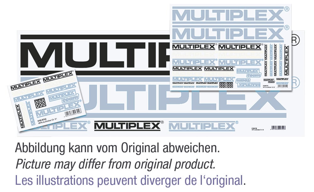 Sticker Set MULTIPLEX-Logo Black/White/Silver 3