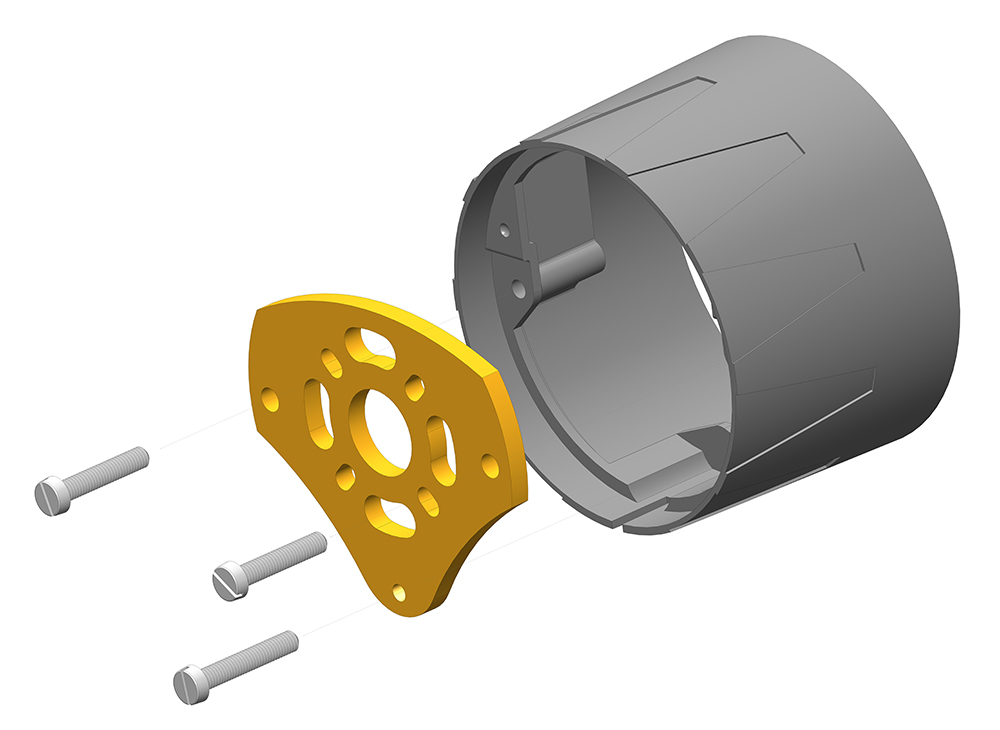 Holder for motor 'Jet' with screws.