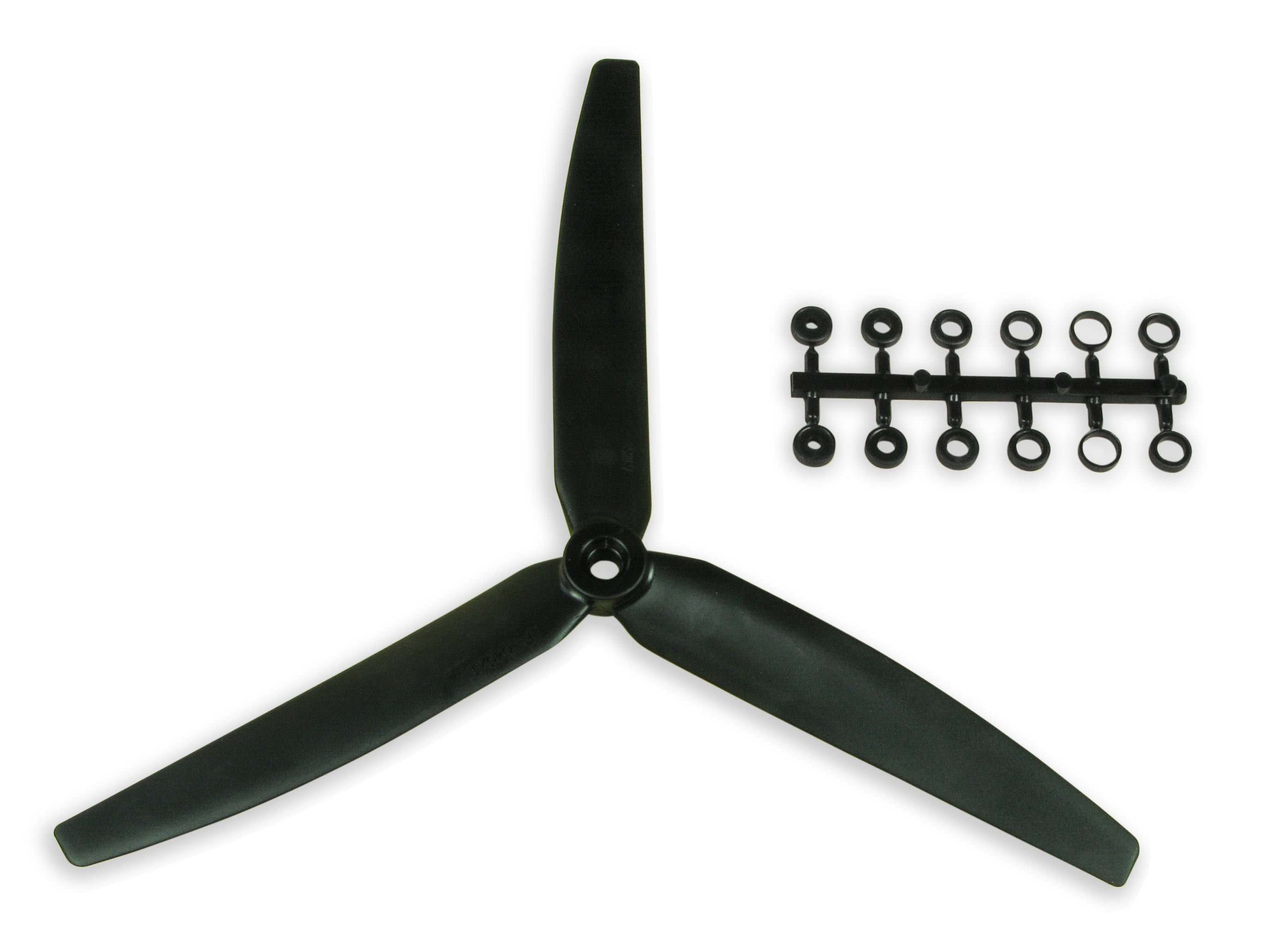 7x3.5 Slow Fly Propeller 3-Blade Black Opposite Rotation