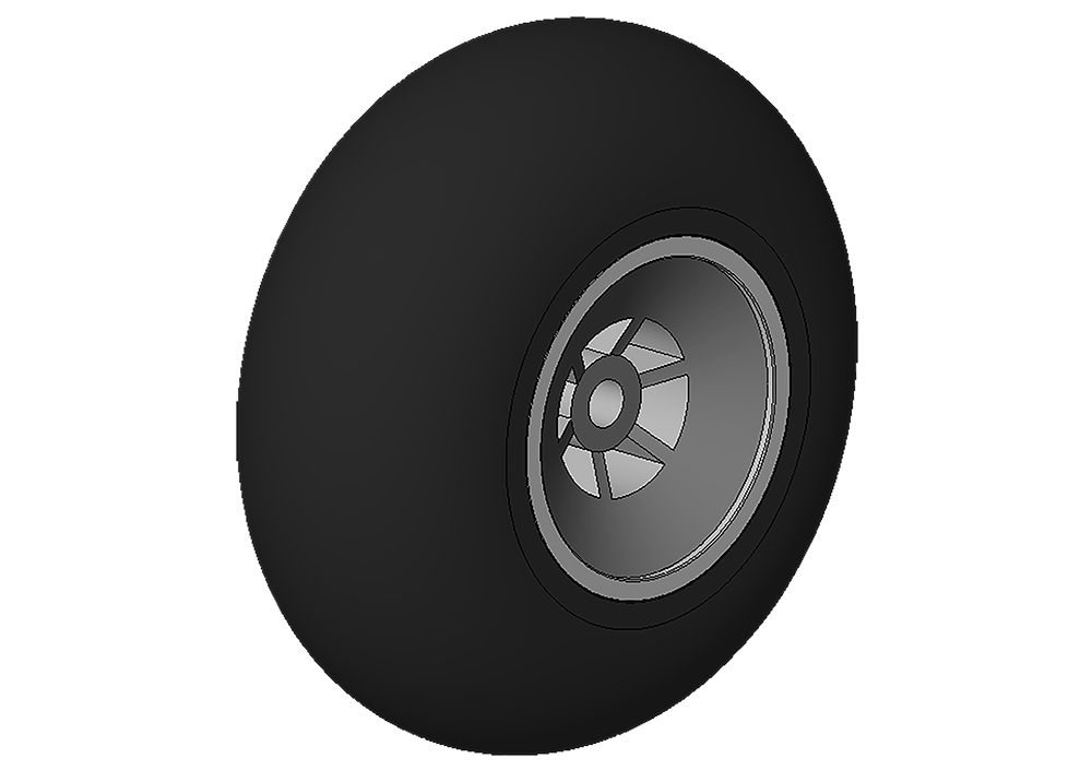 Rubber wheel ¿ 45mm, 3,1mm