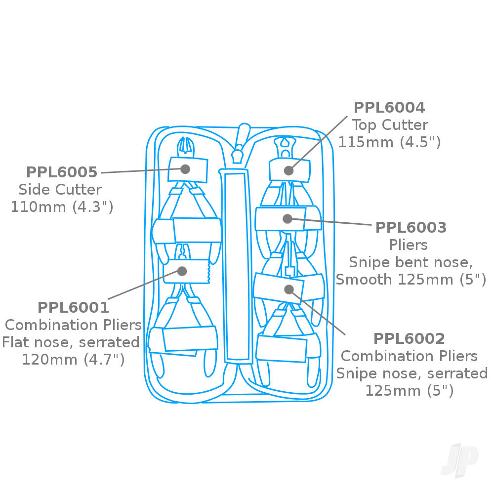 5pc Mini Plier Set & Case (Ppl6000)-4