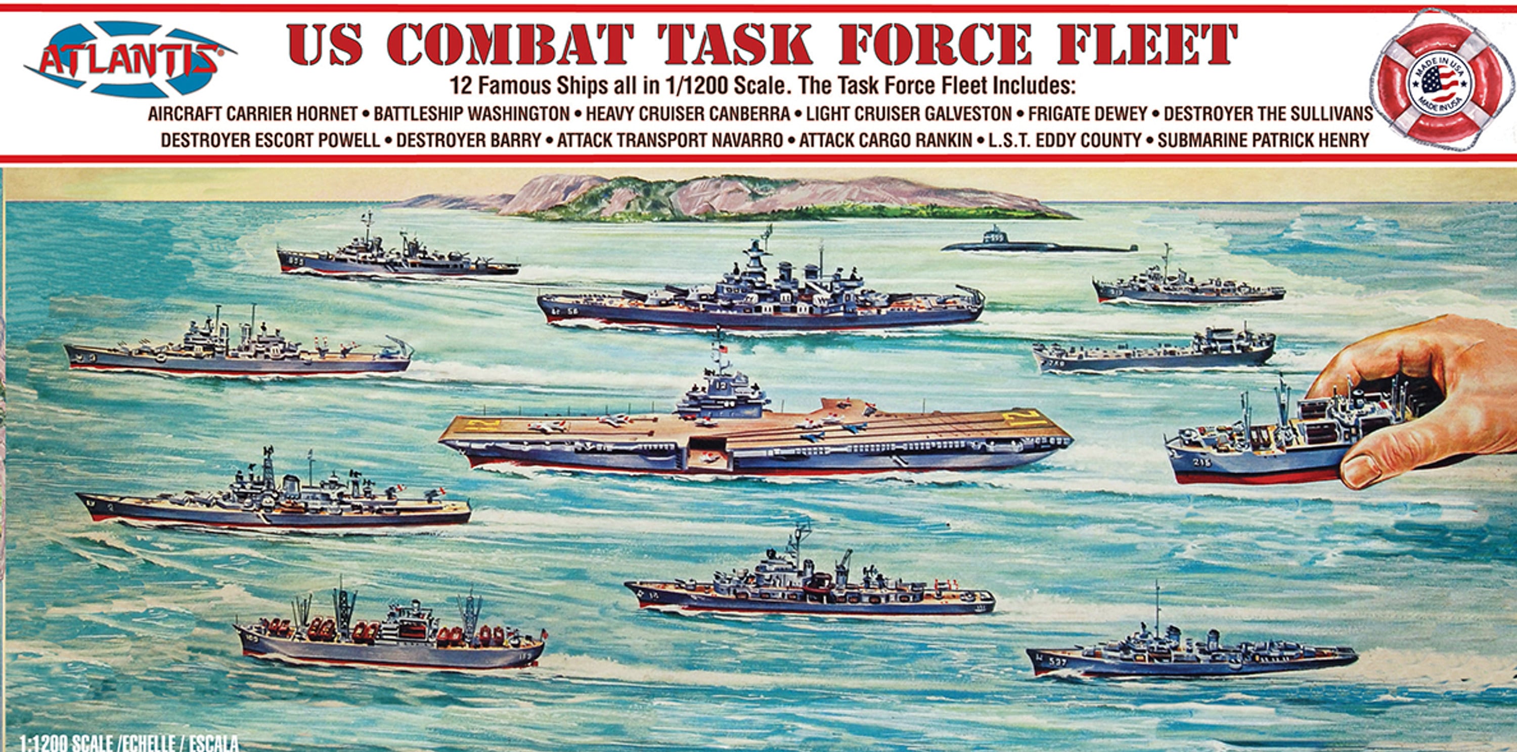1:1200 US Navy Task Force Set 12 Different Ships